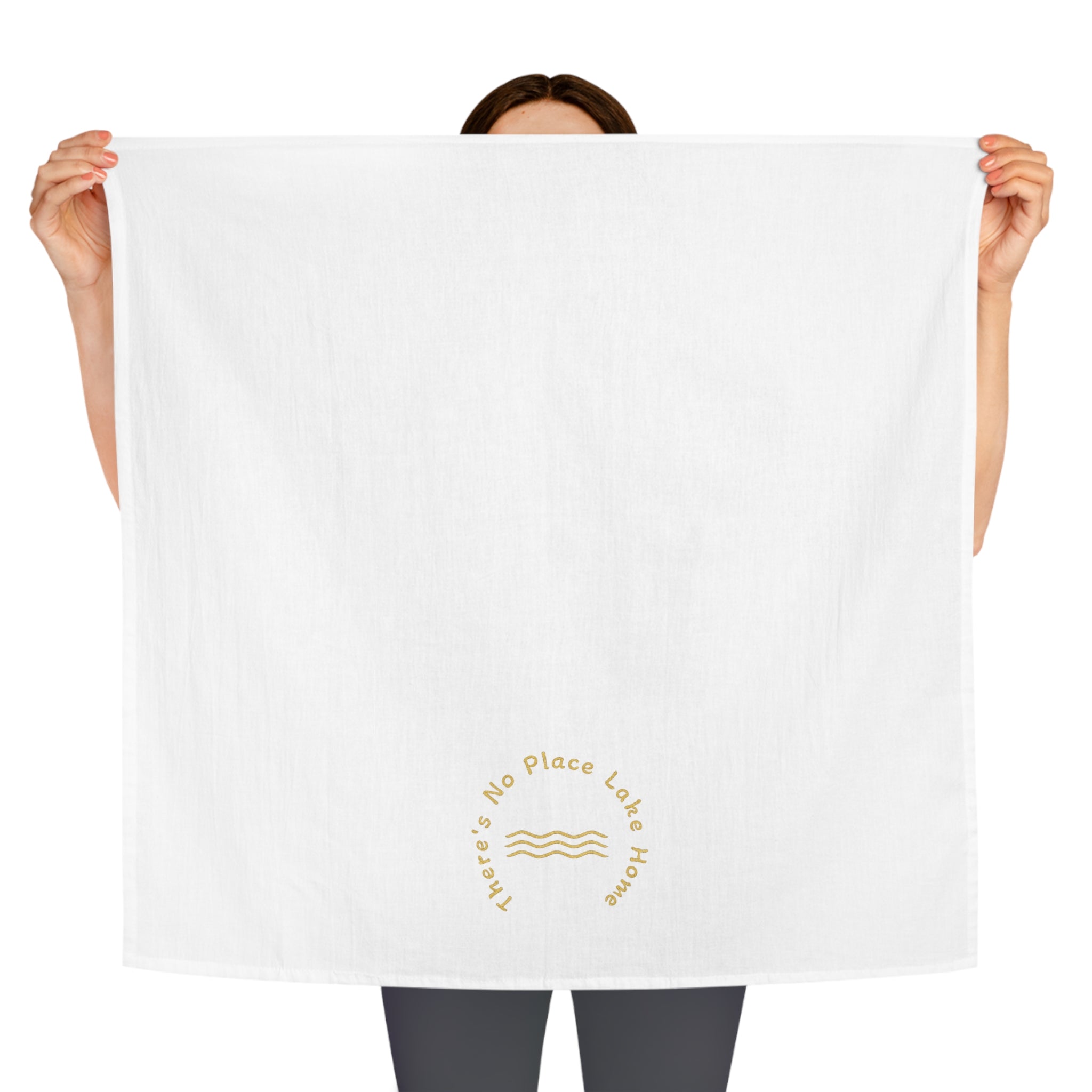 Coastal 'No Place Lake Home' Tea Towel – Minimal Beach Kitchen Linen
