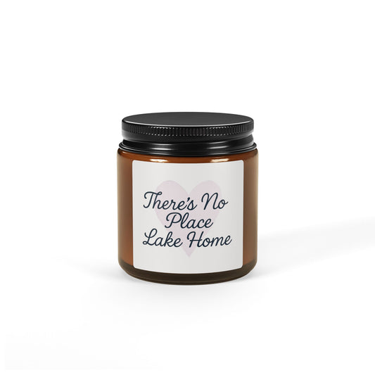 'There's No Place Lake Home' Scented Soy Candle — Amber Jar