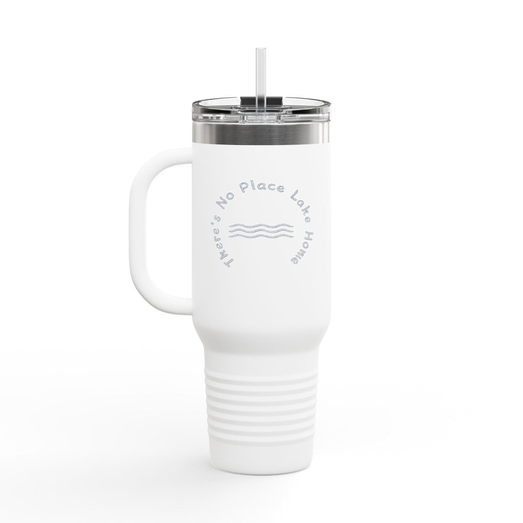 40oz Insulated Travel Mug — "No Place Lake Home" Wave Design