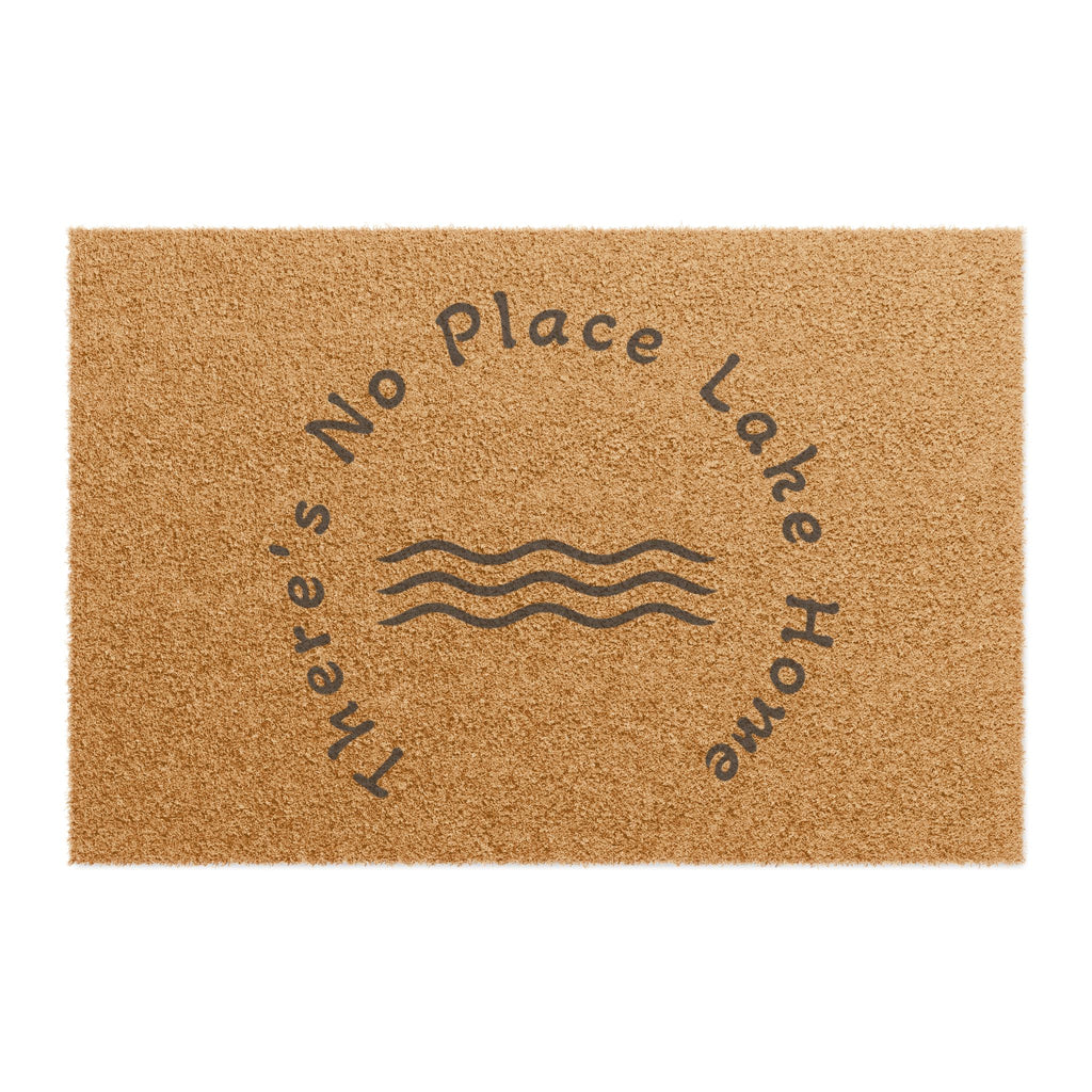Doormat — "There's No Place Lake Home" Rustic Lake House Welcome Mat