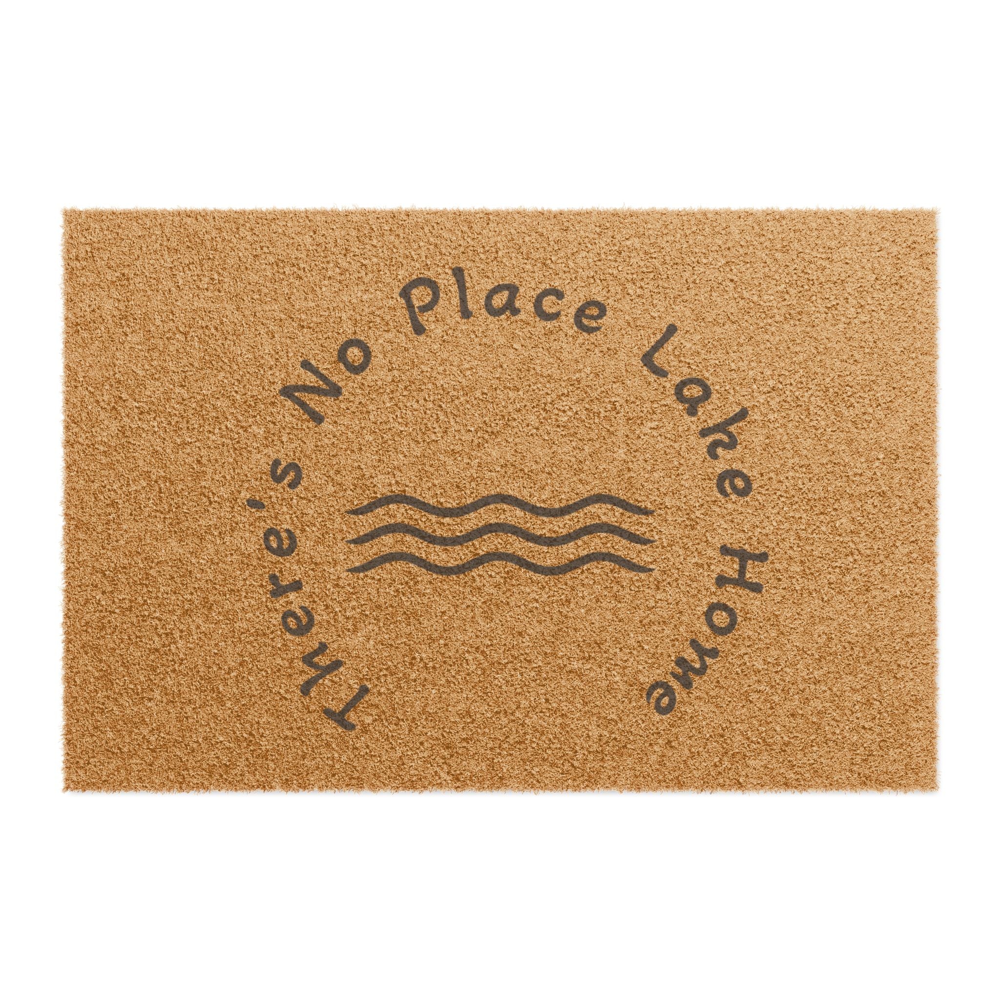 Doormat — "There's No Place Lake Home" Rustic Lake House Welcome Mat