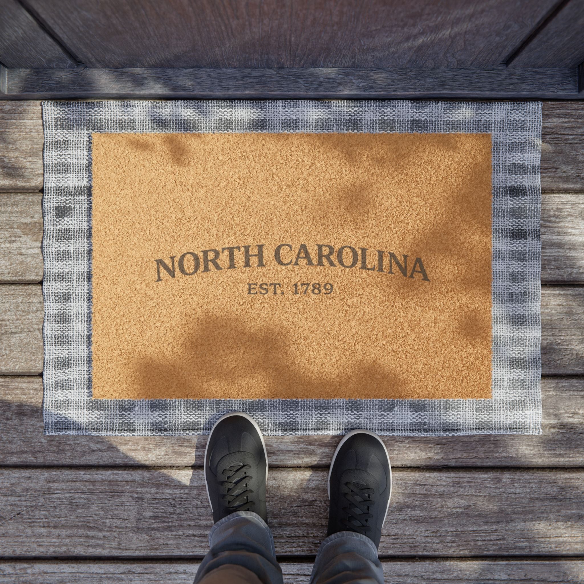 North Carolina Doormat "North Carolina Est. 1789" - Welcome Coastal State Entrance Mat