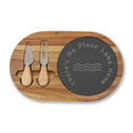 Engraved Acacia Charcuterie Board with Slate Insert & Cheese Knives – “There’s No Place Lake Home”