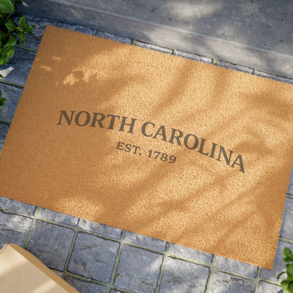 North Carolina Doormat "North Carolina Est. 1789" - Welcome Coastal State Entrance Mat