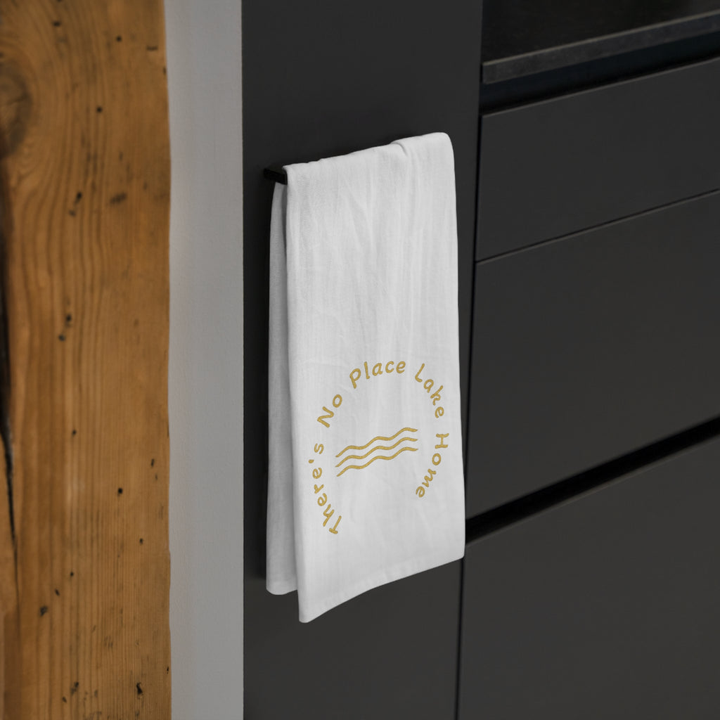 Coastal 'No Place Lake Home' Tea Towel – Minimal Beach Kitchen Linen