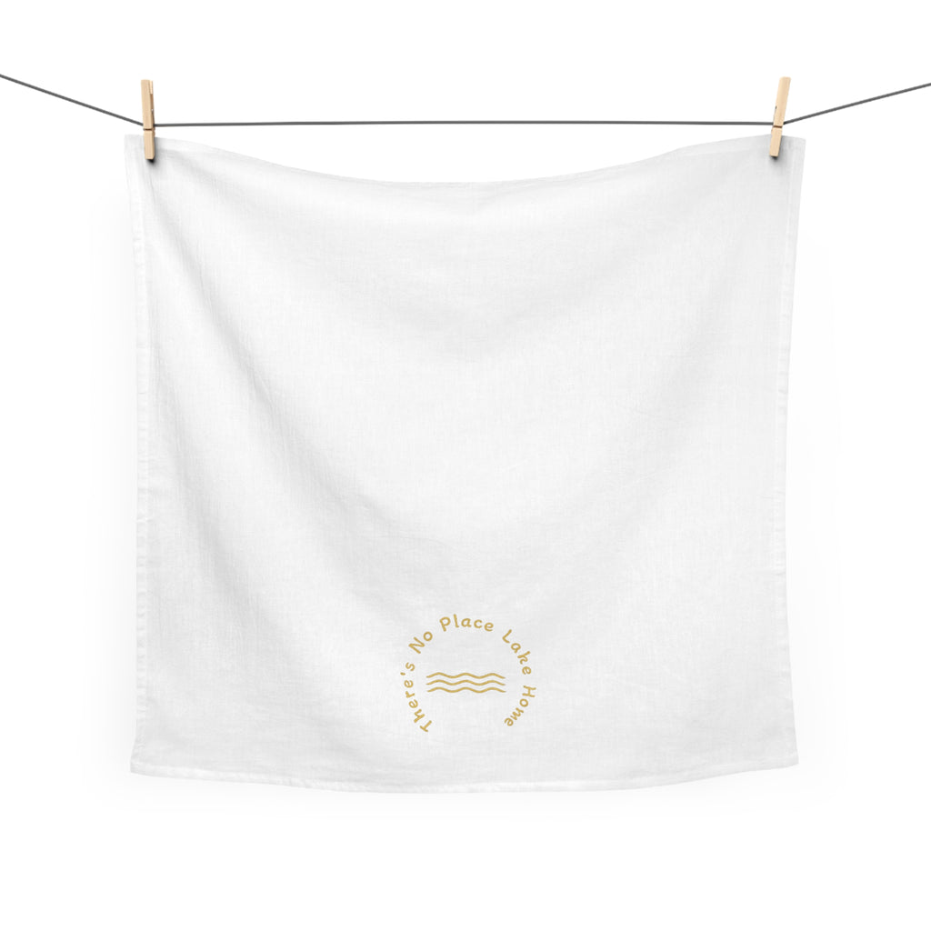 Coastal 'No Place Lake Home' Tea Towel – Minimal Beach Kitchen Linen