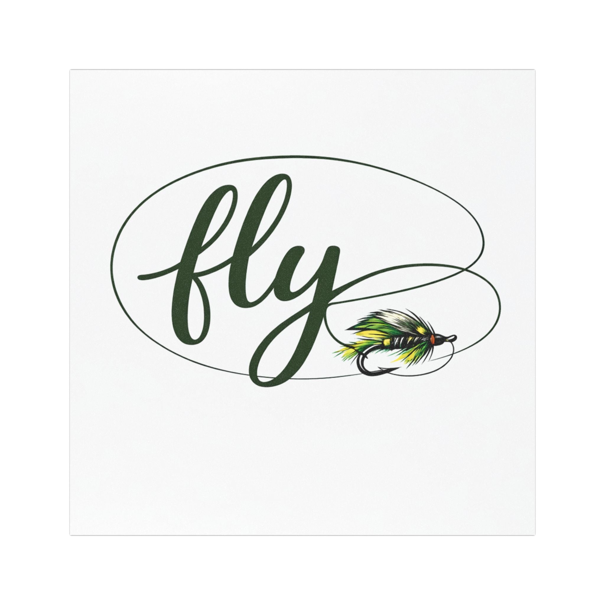 Car Magnet — "Fly" Script with Fishing Fly Graphic | Angler Vehicle Decal