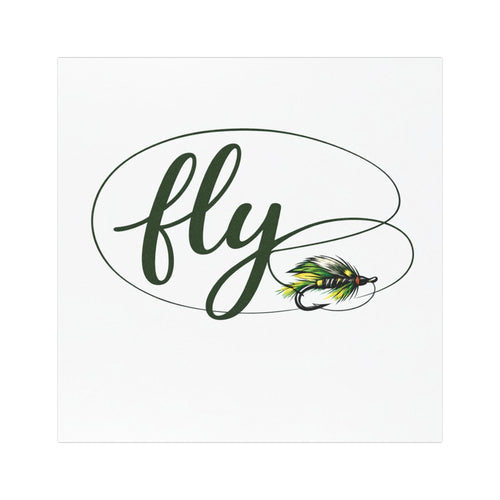 Car Magnet — "Fly" Script with Fishing Fly Graphic | Angler Vehicle Decal