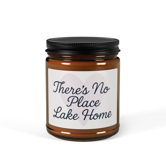 'There's No Place Lake Home' Scented Soy Candle — Amber Jar