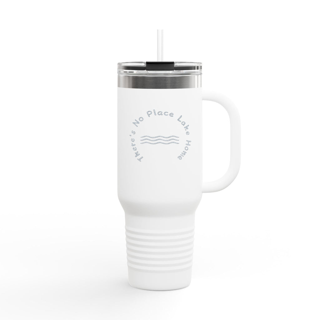 40oz Insulated Travel Mug — "No Place Lake Home" Wave Design