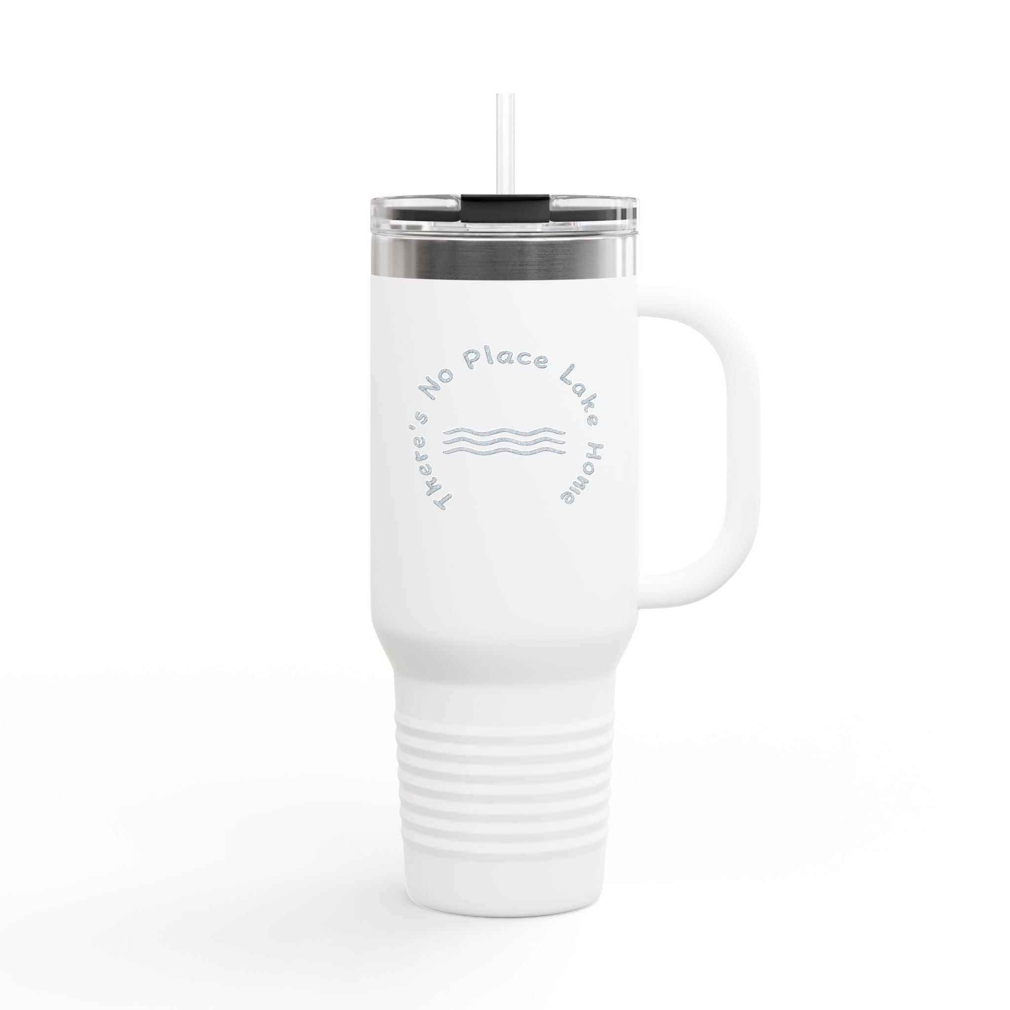 40oz Insulated Travel Mug — "No Place Lake Home" Wave Design