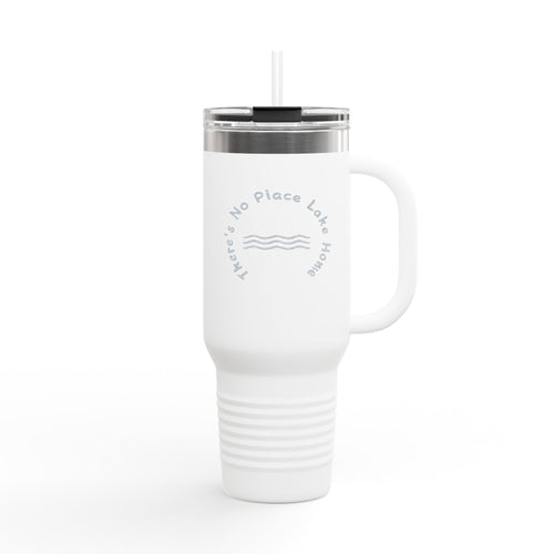 40oz Insulated Travel Mug — "No Place Lake Home" Wave Design